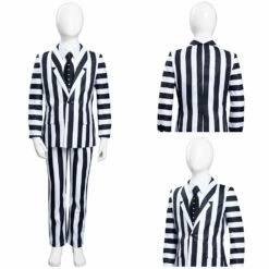 Film Enfant Beetlejuice Adam Rayures Cosplay Costume Halloween -NEWCOSSKY Soldes 11000379 costumebuy2009