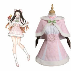 Adulte Demon Slayer Noël Kimetsu No Yaiba Noël Kamado Nezuko Christmas Robe Cosplay Costume Design Original Carnaval -Cossky