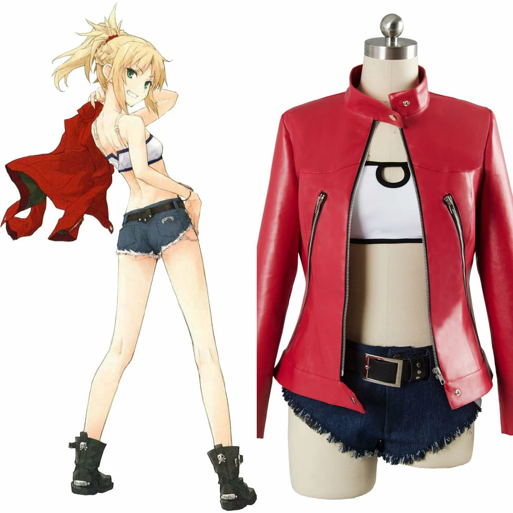 Fate/Apocrypha FA Saber Of Red Mordred Casual Cosplay Costume 3 Fate/Apocrypha FA Saber Of Red Mordred Casual Cosplay Costume