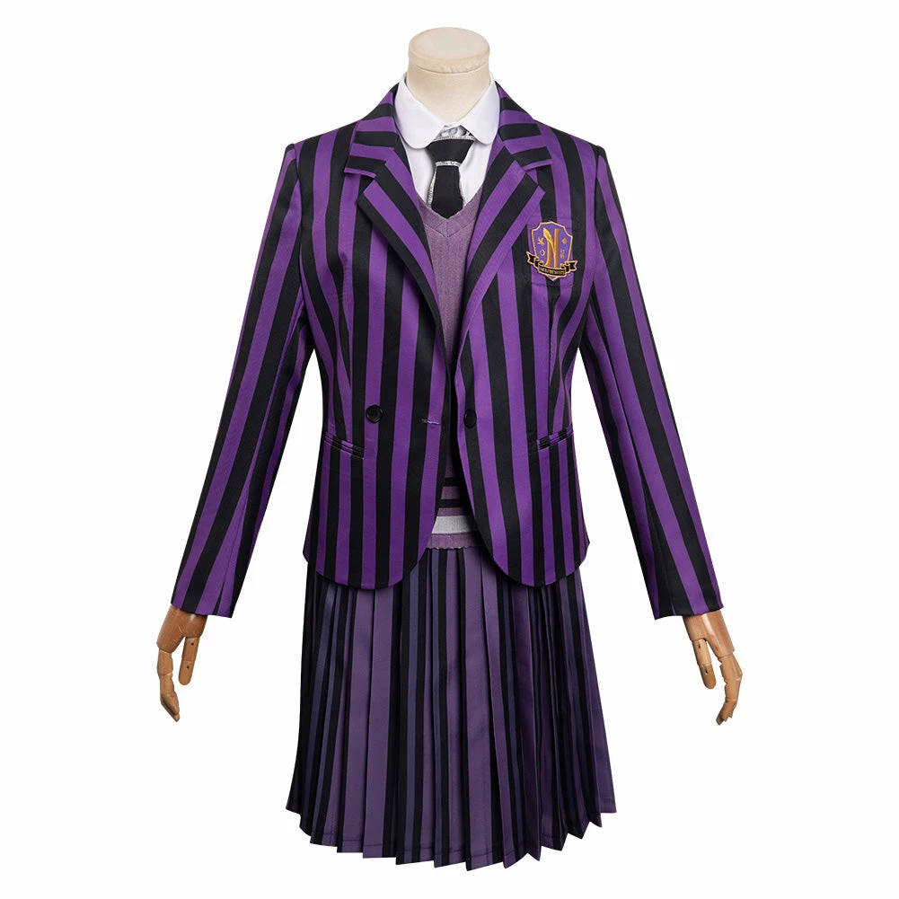 Enfant Wednesday Addams Enid Violet Uniforme Scolaire Cosplay Costume Carnaval 7 Enfant Wednesday Addams Enid Violet Uniforme Scolaire Cosplay Costume Carnaval – Image 5