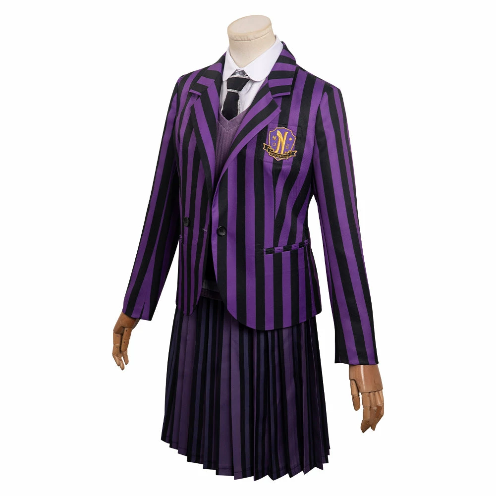 Enfant Wednesday Addams Enid Violet Uniforme Scolaire Cosplay Costume Carnaval 8 Enfant Wednesday Addams Enid Violet Uniforme Scolaire Cosplay Costume Carnaval – Image 6