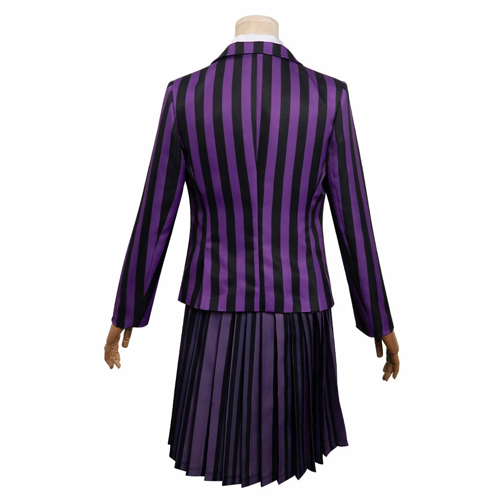 Enfant Wednesday Addams Enid Violet Uniforme Scolaire Cosplay Costume Carnaval 4 Enfant Wednesday Addams Enid Violet Uniforme Scolaire Cosplay Costume Carnaval – Image 2
