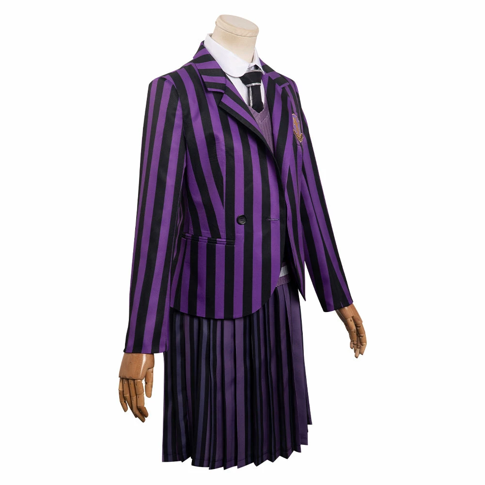 Enfant Wednesday Addams Enid Violet Uniforme Scolaire Cosplay Costume Carnaval 9 Enfant Wednesday Addams Enid Violet Uniforme Scolaire Cosplay Costume Carnaval – Image 7