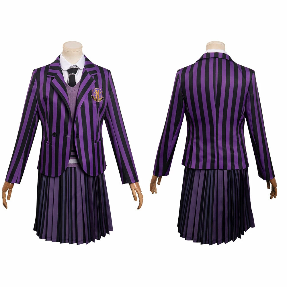 Enfant Wednesday Addams Enid Violet Uniforme Scolaire Cosplay Costume Carnaval 5 Enfant Wednesday Addams Enid Violet Uniforme Scolaire Cosplay Costume Carnaval – Image 3