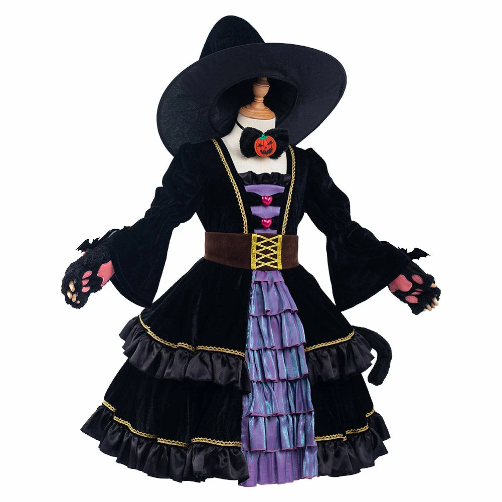 Sorcière Chat Enfant Cosplay Costume Halloween 7 Sorcière Chat Enfant Cosplay Costume Halloween – Image 5