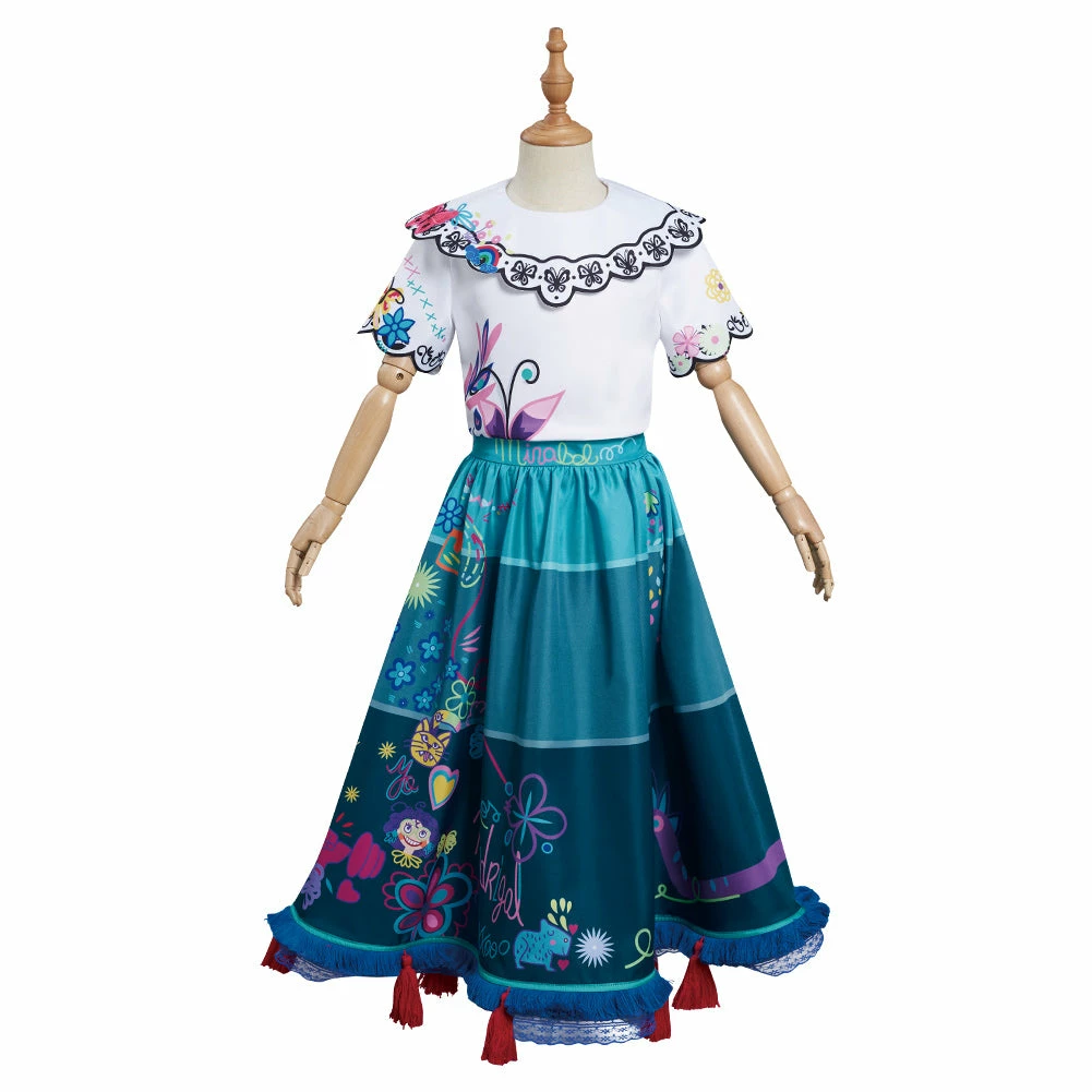 2021 Film Encanto Enfant Mirabel Robe Cosplay Costume 6 2021 Film Encanto Enfant Mirabel Robe Cosplay Costume – Image 4