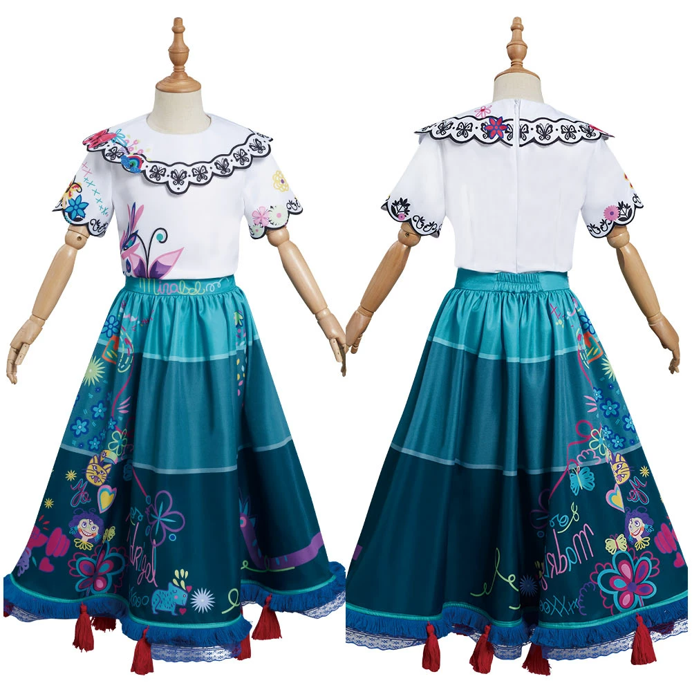 2021 Film Encanto Enfant Mirabel Robe Cosplay Costume 5 2021 Film Encanto Enfant Mirabel Robe Cosplay Costume – Image 3
