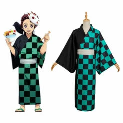 Demon Slayer Les Rôdeurs De La Nuit Kimetsu No Yaiba Kamado Tanjirou Kimono Du Festival D'été Costume
