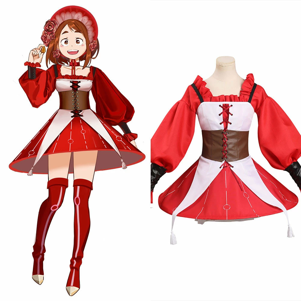 My Hero Academia Ochaco Uraraka Robe Rouge Design Original Cosplay Costume Halloween Carnival 3 My Hero Academia Ochaco Uraraka Robe Rouge Design Original Cosplay Costume Halloween Carnival