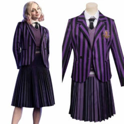 Enfant Wednesday Addams Enid Violet Uniforme Scolaire Cosplay Costume Carnaval