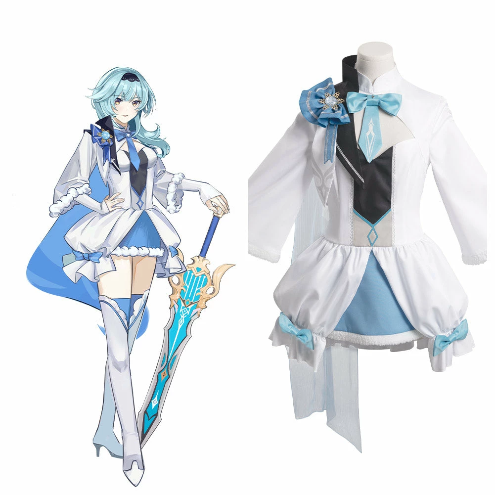 Genshin Impact Eula Robe Noël Design Original Cosplay Costume -Cossky 3 Genshin Impact Eula Robe Noël Design Original Cosplay Costume -Cossky