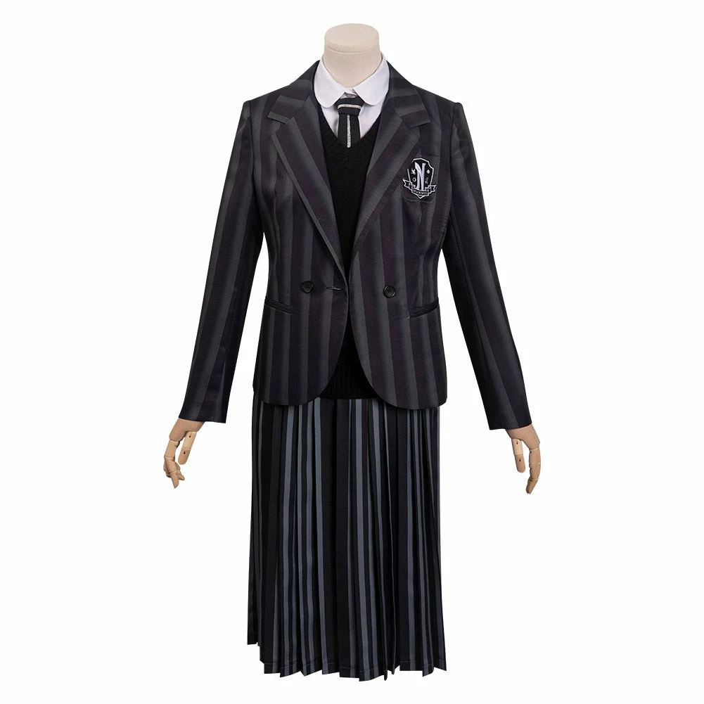 Enfant Wednesday Addams Mercredi Cosplay Costume Uniforme Ecole Carnaval 5 Enfant Wednesday Addams Mercredi Cosplay Costume Uniforme Ecole Carnaval – Image 3