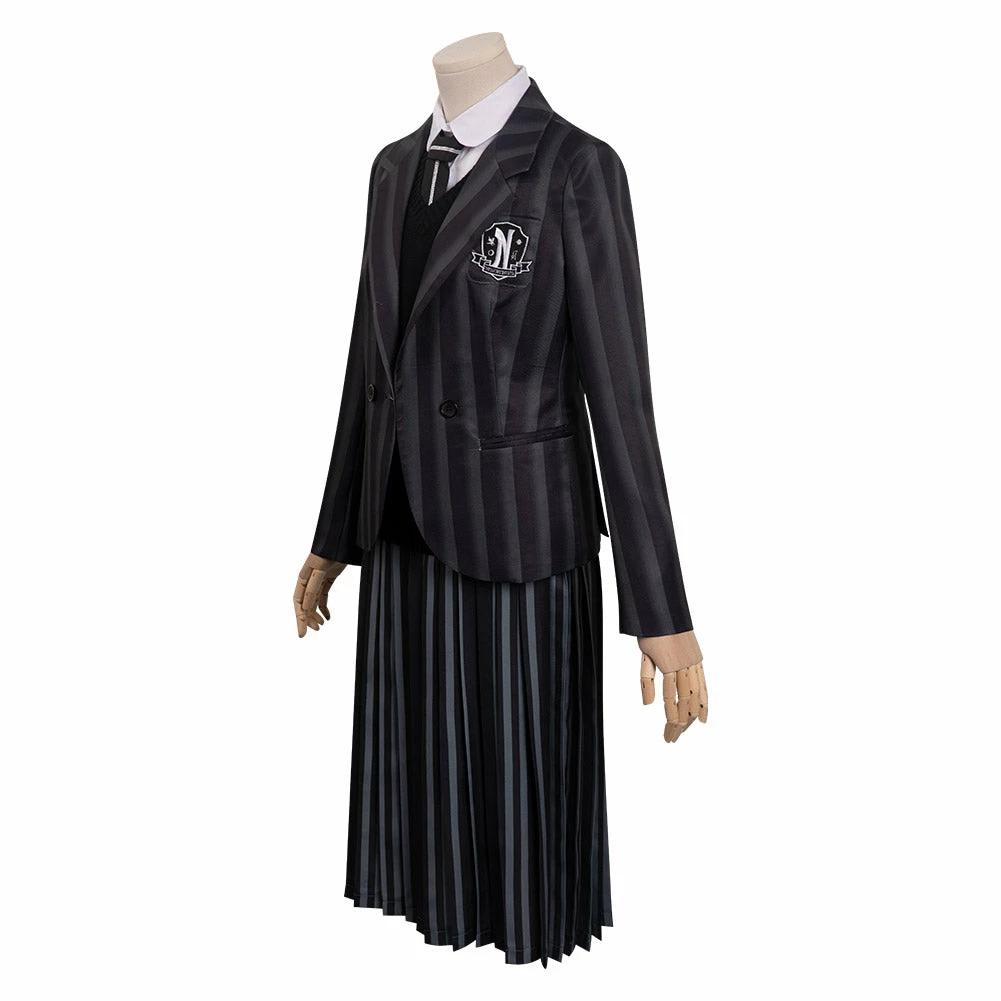 Enfant Wednesday Addams Mercredi Cosplay Costume Uniforme Ecole Carnaval 6 Enfant Wednesday Addams Mercredi Cosplay Costume Uniforme Ecole Carnaval – Image 4