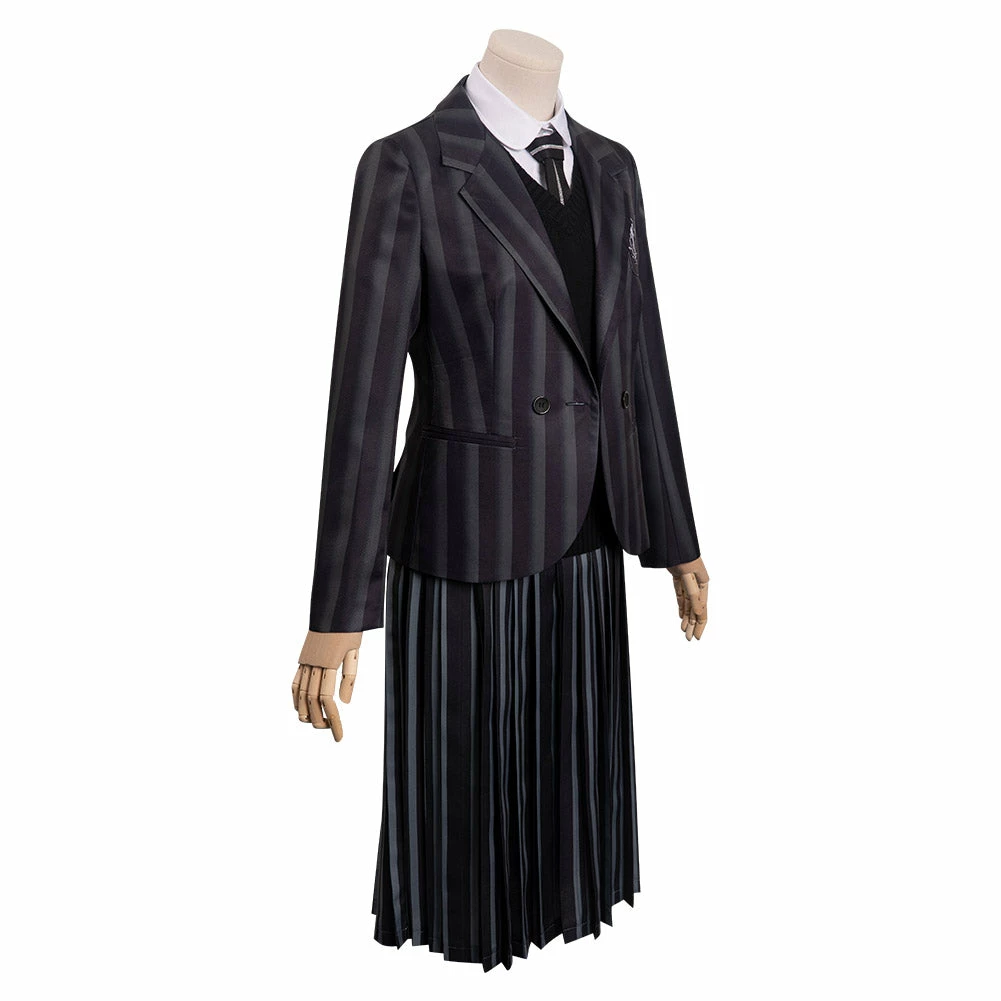 Enfant Wednesday Addams Mercredi Cosplay Costume Uniforme Ecole Carnaval 7 Enfant Wednesday Addams Mercredi Cosplay Costume Uniforme Ecole Carnaval – Image 5