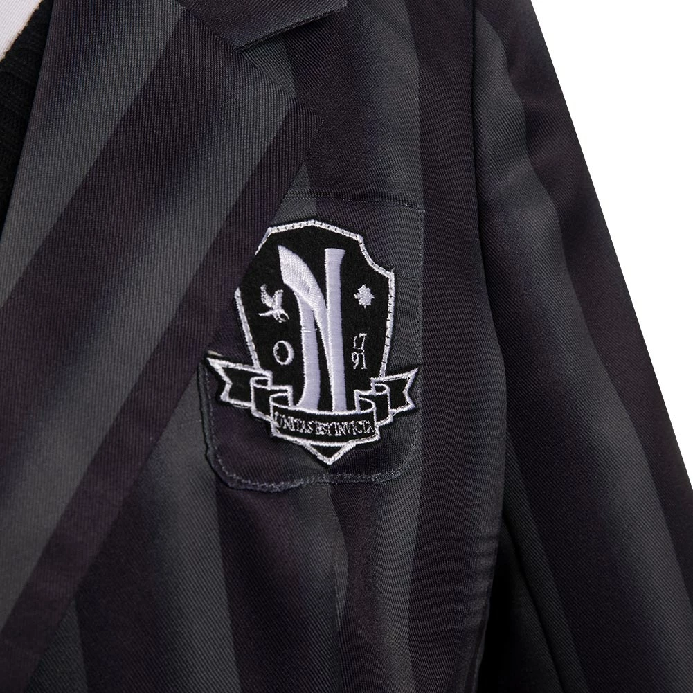 Enfant Wednesday Addams Mercredi Cosplay Costume Uniforme Ecole Carnaval 9 Enfant Wednesday Addams Mercredi Cosplay Costume Uniforme Ecole Carnaval – Image 7