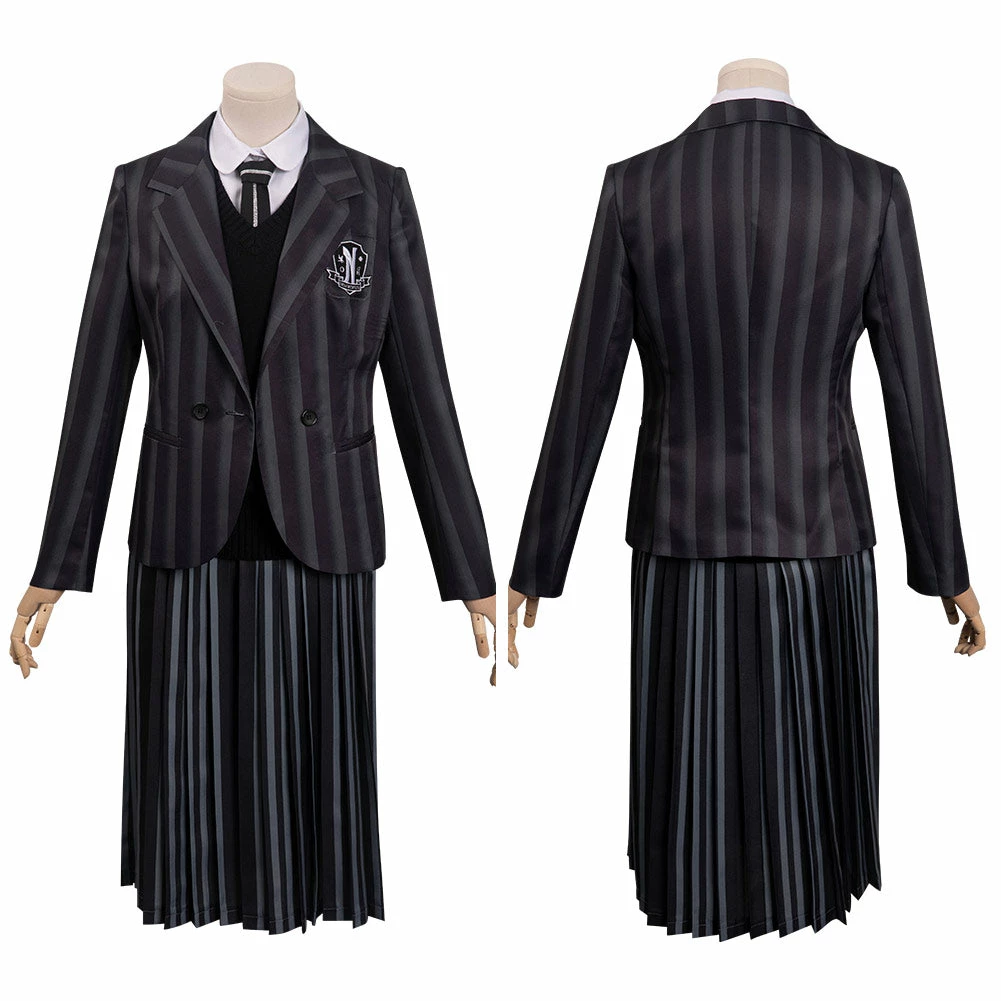 Enfant Wednesday Addams Mercredi Cosplay Costume Uniforme Ecole Carnaval 3 Enfant Wednesday Addams Mercredi Cosplay Costume Uniforme Ecole Carnaval