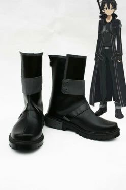 Sword Art Online Kazuto Kirigaya Bottes Noires Cosplay Chaussures