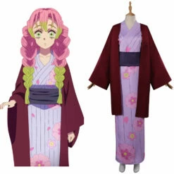 Demon Slayer Kanroji Mitsuri Cosplay Costume Kimono Outfits Halloween Carnival Party Disguise Suit