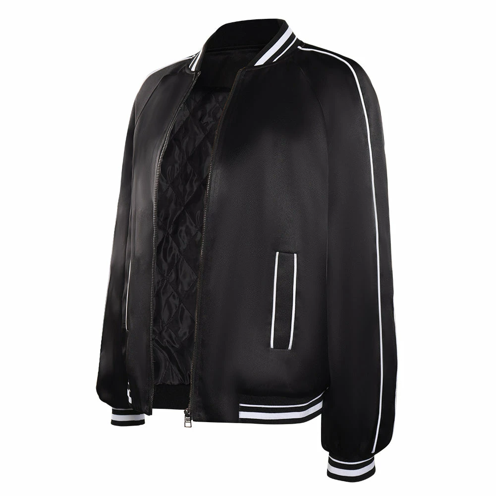 Adulte Wednesday Addams Wednesday Manteau De Baseball Cosplay Costume 7 Adulte Wednesday Addams Wednesday Manteau De Baseball Cosplay Costume – Image 5