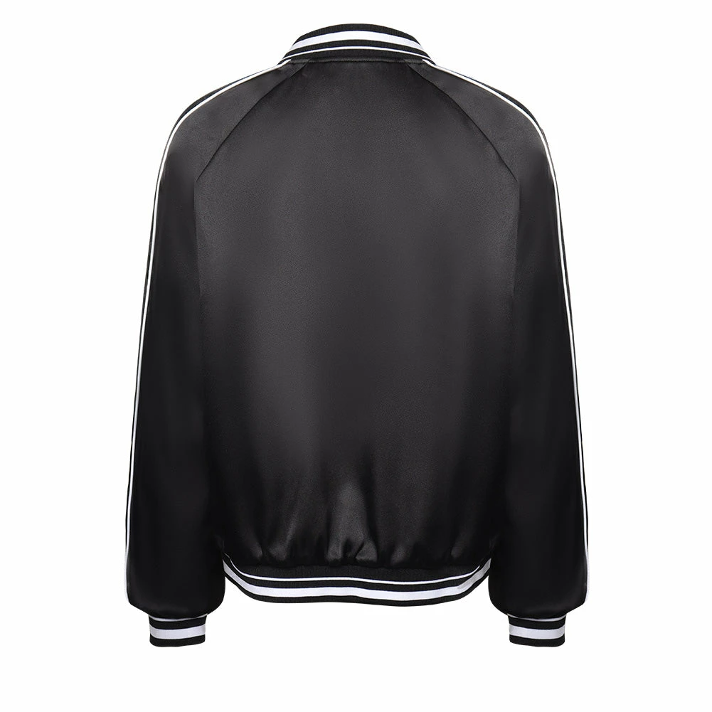 Adulte Wednesday Addams Wednesday Manteau De Baseball Cosplay Costume 4 Adulte Wednesday Addams Wednesday Manteau De Baseball Cosplay Costume – Image 2