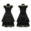 Enfant Wednesday Addams Wednesday Mercredi Boule Noir Robe Cosplay Costume Carnaval -NEWCOSSKY Soldes 15003647 coserlife