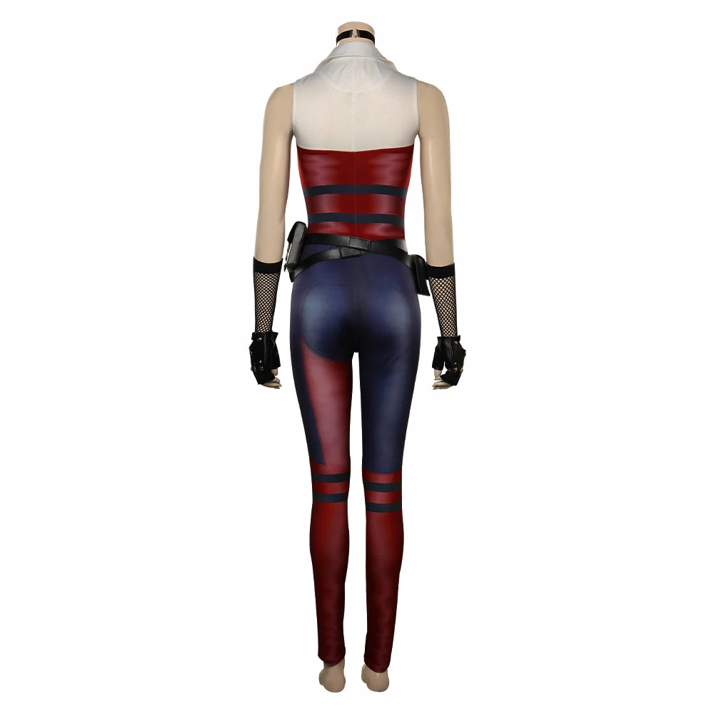 Mortal Kombat Harleen Onesies Rouge Combinaison Cosplay Costume 4 Mortal Kombat Harleen Onesies Rouge Combinaison Cosplay Costume – Image 2