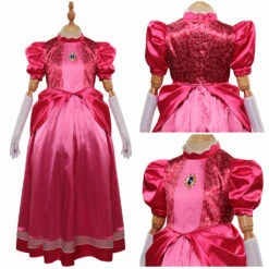 Enfant Film Super Mario Bros Princesse Peach Robe Cosplay Costume Carnaval -NEWCOSSKY Soldes 15003815 costumebuy2009