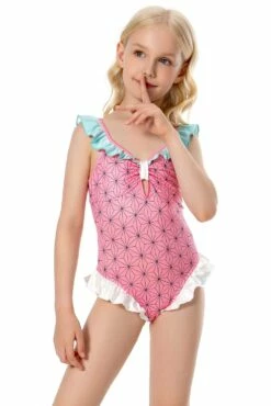 Demon Slayer Kimetsu No Yaiba Enfant Kamado Nezuko Maillot De Bain Cosplay Costume -NEWCOSSKY Soldes 15004079 5