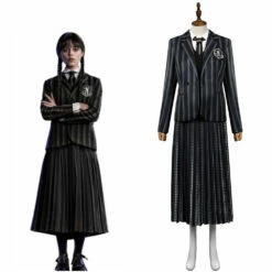 Adulte Wednesday Addams Wednesday Mercredi Robe Uniforme Scolaire Cosplay Costume