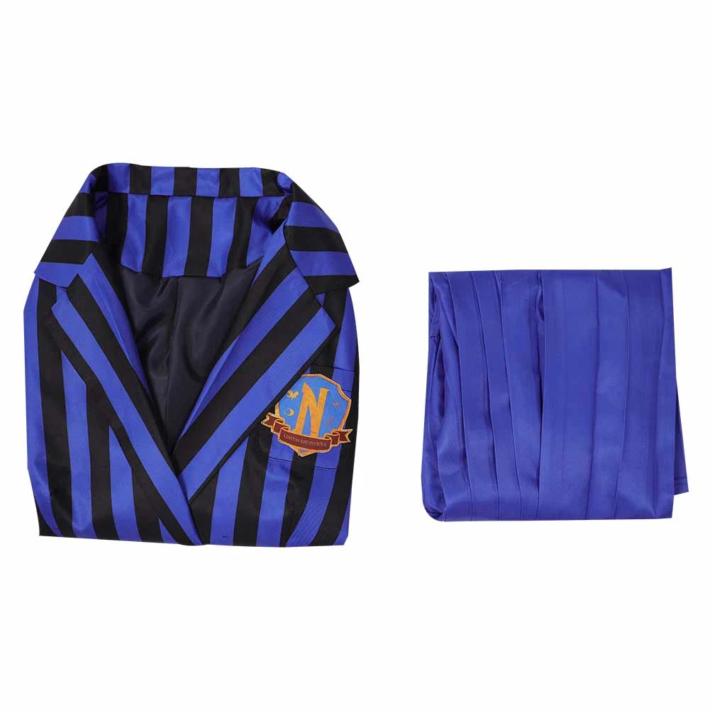 Enfant Wednesday Addams Wednesday Bleu Uniforme Scolaire Ensemble Cosplay Costume 11 Enfant Wednesday Addams Wednesday Bleu Uniforme Scolaire Ensemble Cosplay Costume – Image 9