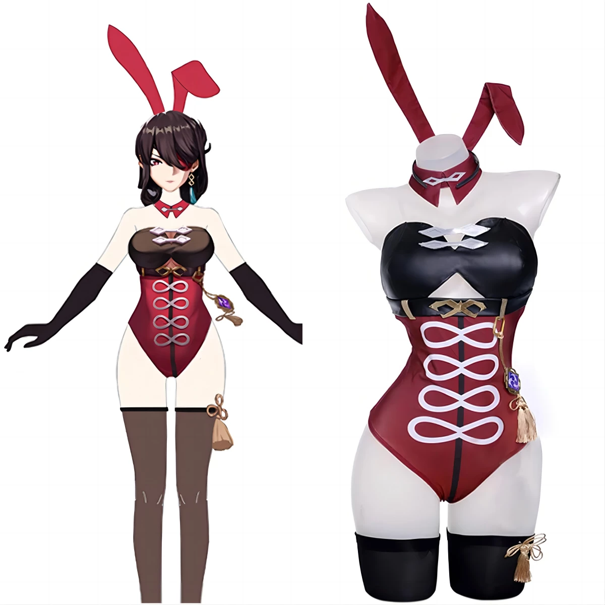 Genshin Impact Beidou Bunny Girl Jeu Cosplay Costume 3 Genshin Impact Beidou Bunny Girl Jeu Cosplay Costume
