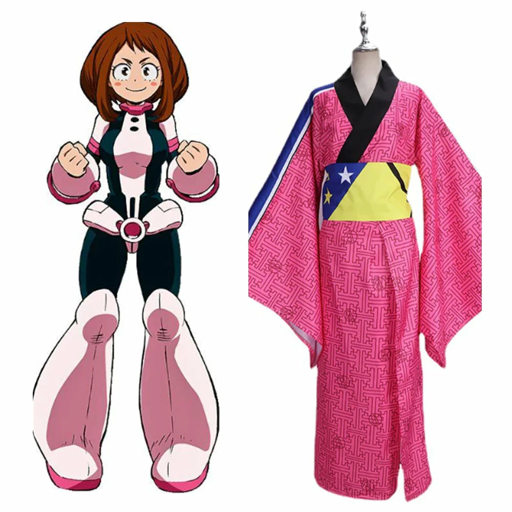 My Hero Academia Ochaco Uraraka Cosplay Costume Kimono Carnaval 3 My Hero Academia Ochaco Uraraka Cosplay Costume Kimono Carnaval