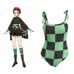 Demon Slayer: Kimetsu No Yaiba Kamado Tanjirou Maillot De Bain Cosplay Costume
