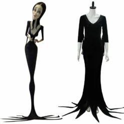 2019 La Famille Addams Morticia Addams Halloween Cosplay Costume