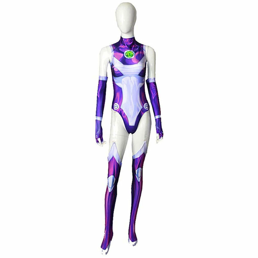 DC Teen Titans Starfire Combinaison Cosplay Costume 3 DC Teen Titans Starfire Combinaison Cosplay Costume