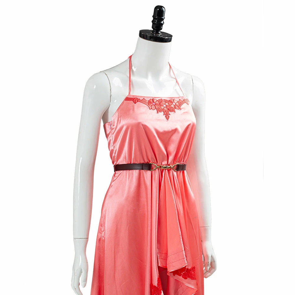 Final Fantasy VII: Remake Aerith Wall Market The Honeybee Inn Robe Longue Rose Cosplay Costume 9 Final Fantasy VII: Remake Aerith Wall Market The Honeybee Inn Robe Longue Rose Cosplay Costume – Image 7