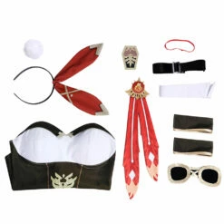 Genshin Impact Amber Bunny Girl Cosplay Costume 9 Genshin Impact Amber Bunny Girl Cosplay Costume -NEWCOSSKY Soldes 251723 4