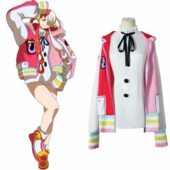 Adulte One Piece: Red Shanks Fille UTA Rouge Robe Cosplay Costume