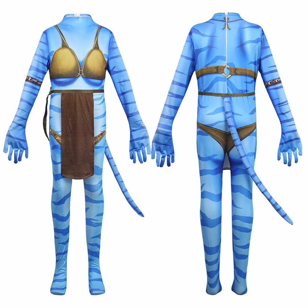 Enfant Avatar:The Way Of Water Neytiri Combinaison Cosplay Costume Carnaval 3 Enfant Avatar:The Way Of Water Neytiri Combinaison Cosplay Costume Carnaval