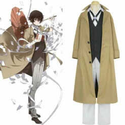 Adulte Bungo Stray Dogs Dazai Osamu Kaki Uniform Cosplay Costume Carnaval