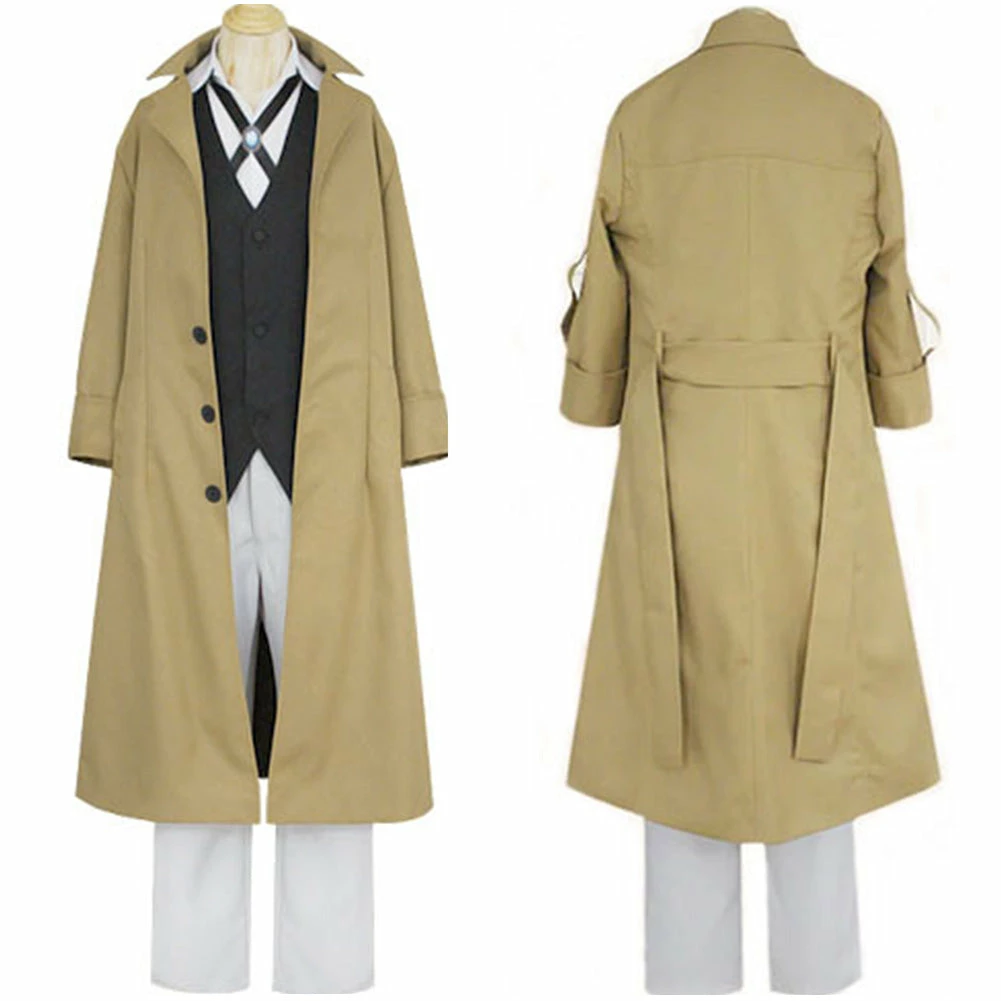 Adulte Bungo Stray Dogs Dazai Osamu Kaki Uniform Cosplay Costume Carnaval 7 Adulte Bungo Stray Dogs Dazai Osamu Kaki Uniform Cosplay Costume Carnaval – Image 5