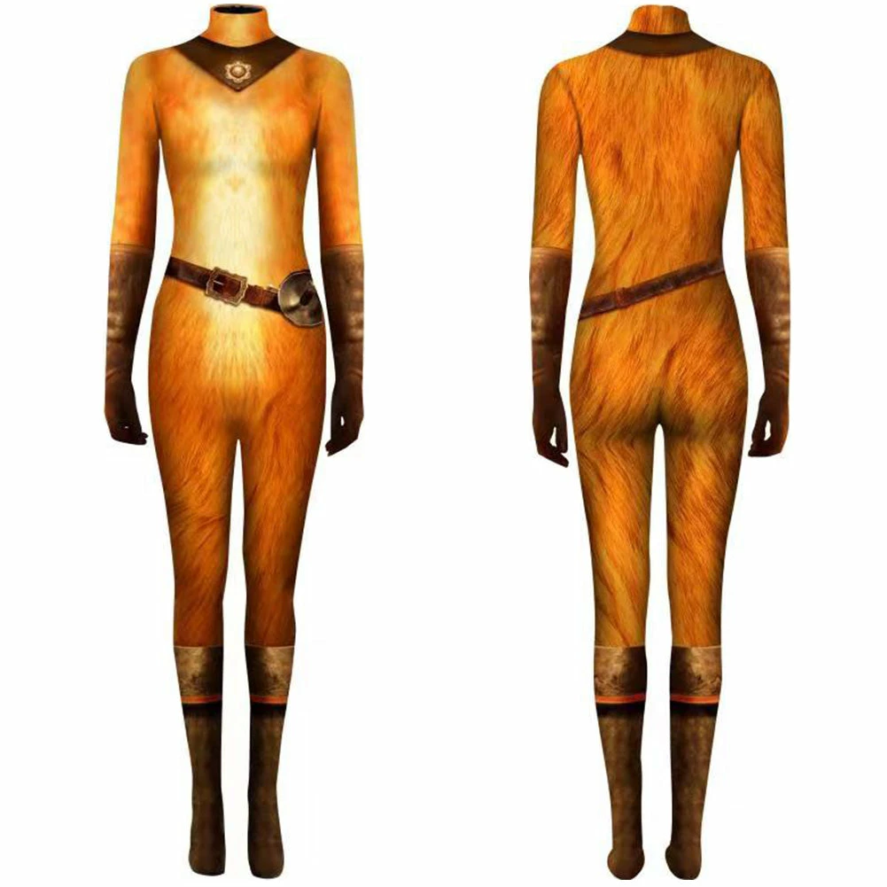 Enfant & Adulte Puss In Boots Combinaison+Cape Cosplay Costume 3 Enfant & Adulte Puss In Boots Combinaison+Cape Cosplay Costume