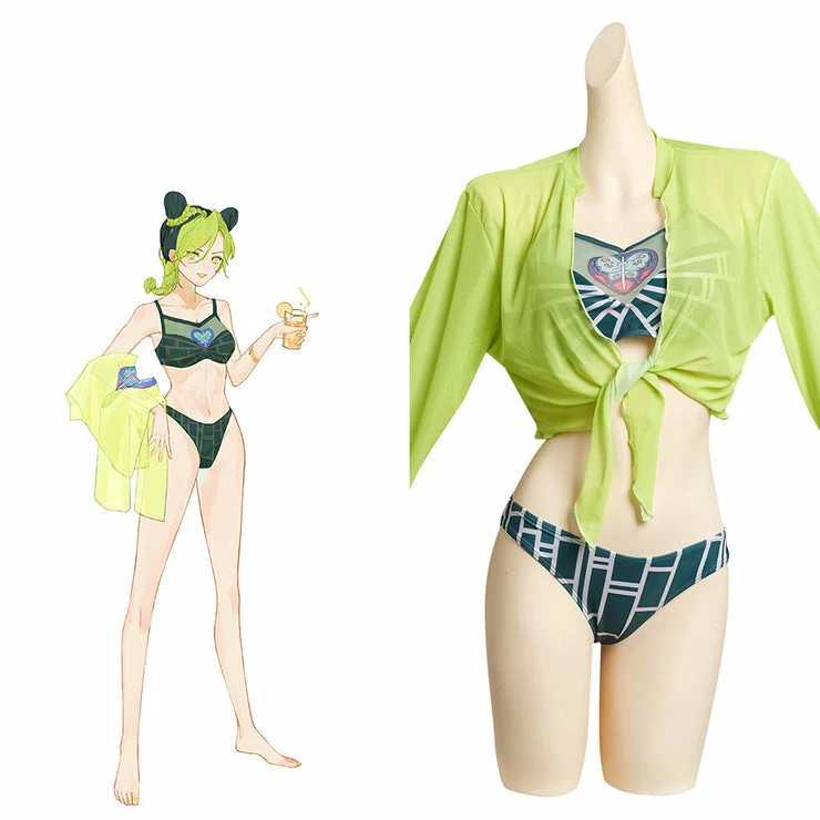 Jolyne Cujoh Stone Ocean JoJo's Bizarre Adventure Tops Et Shorts Design Original Maillot De Bain- Cossky 3 Jolyne Cujoh Stone Ocean JoJo's Bizarre Adventure Tops Et Shorts Design Original Maillot De Bain- Cossky