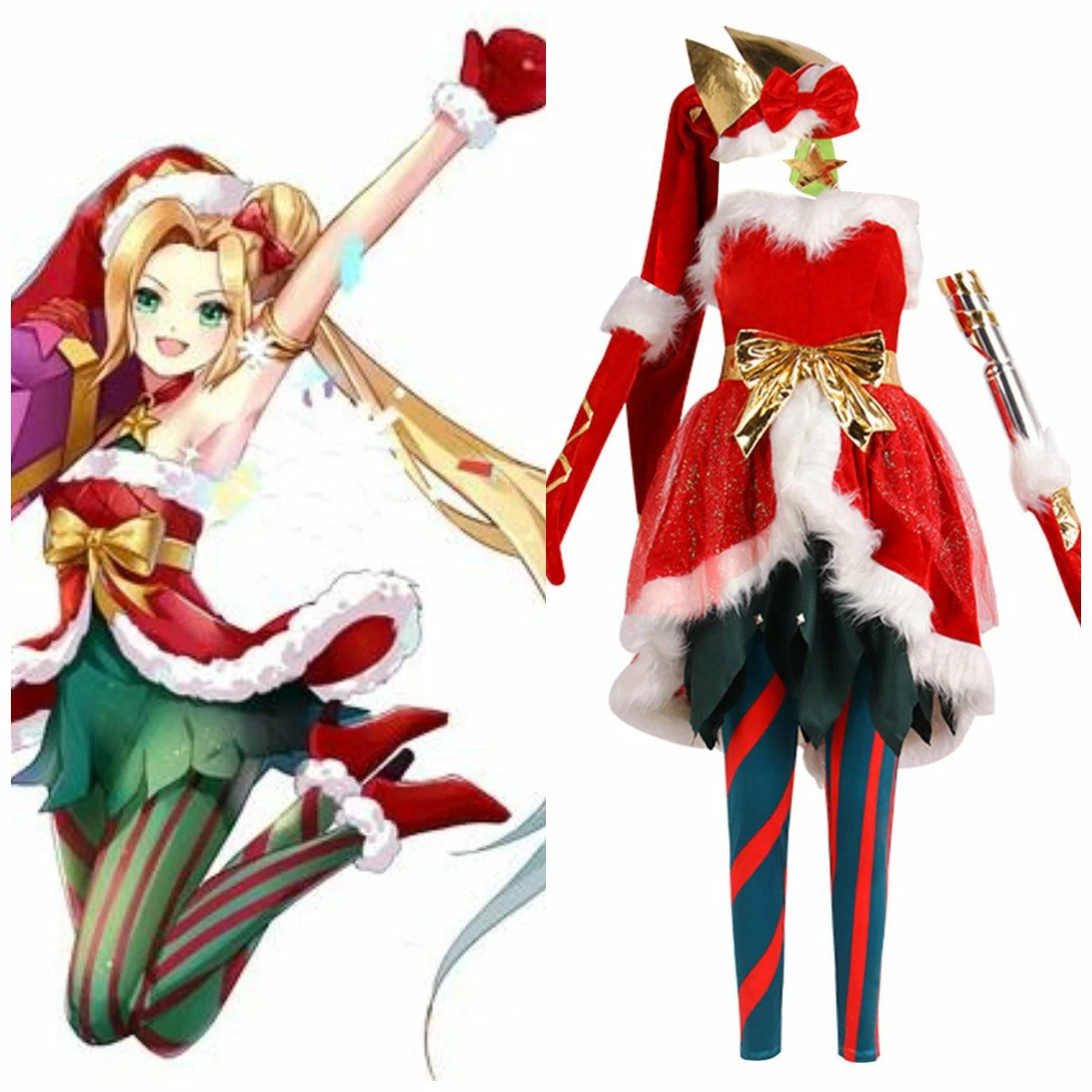 League Of Legends Jeu Jinx Noël Cosplay Costume Carnaval 3 League Of Legends Jeu Jinx Noël Cosplay Costume Carnaval