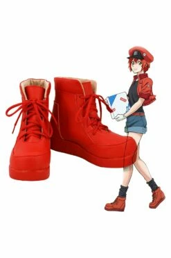 Cells At Work! Erythrocite Red Blood Cell Hataraku Saibo Cosplay Chaussures