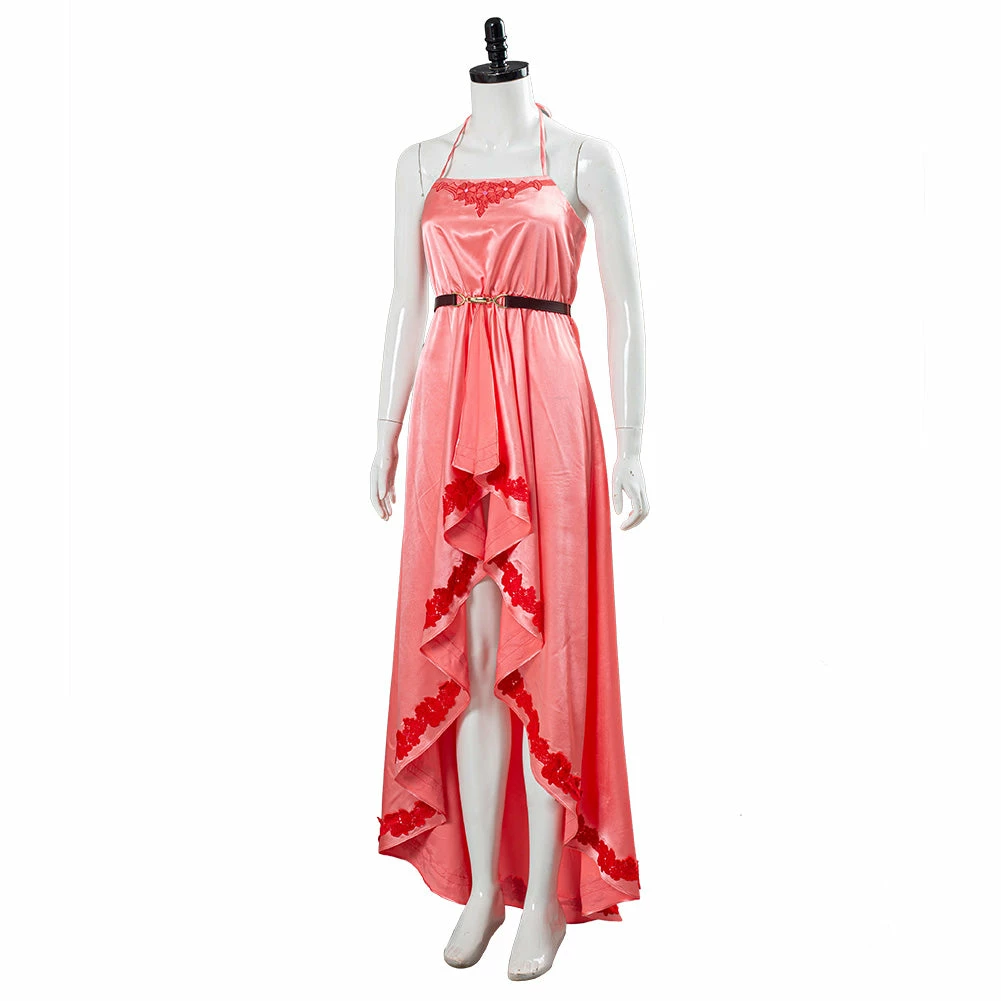 Final Fantasy VII: Remake Aerith Wall Market The Honeybee Inn Robe Longue Rose Cosplay Costume 5 Final Fantasy VII: Remake Aerith Wall Market The Honeybee Inn Robe Longue Rose Cosplay Costume – Image 3
