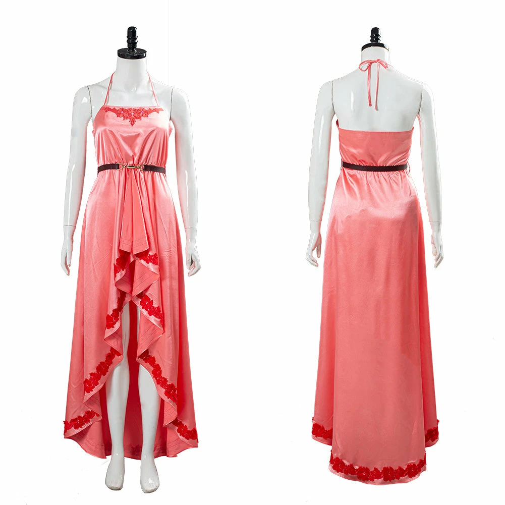 Final Fantasy VII: Remake Aerith Wall Market The Honeybee Inn Robe Longue Rose Cosplay Costume 13 Final Fantasy VII: Remake Aerith Wall Market The Honeybee Inn Robe Longue Rose Cosplay Costume – Image 11