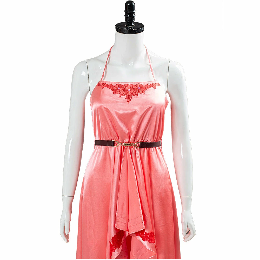 Final Fantasy VII: Remake Aerith Wall Market The Honeybee Inn Robe Longue Rose Cosplay Costume 10 Final Fantasy VII: Remake Aerith Wall Market The Honeybee Inn Robe Longue Rose Cosplay Costume – Image 8