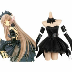 Anime Chobits - Freya Robe Noire Cosplay Costume