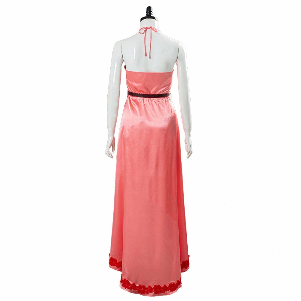 Final Fantasy VII: Remake Aerith Wall Market The Honeybee Inn Robe Longue Rose Cosplay Costume 7 Final Fantasy VII: Remake Aerith Wall Market The Honeybee Inn Robe Longue Rose Cosplay Costume – Image 5